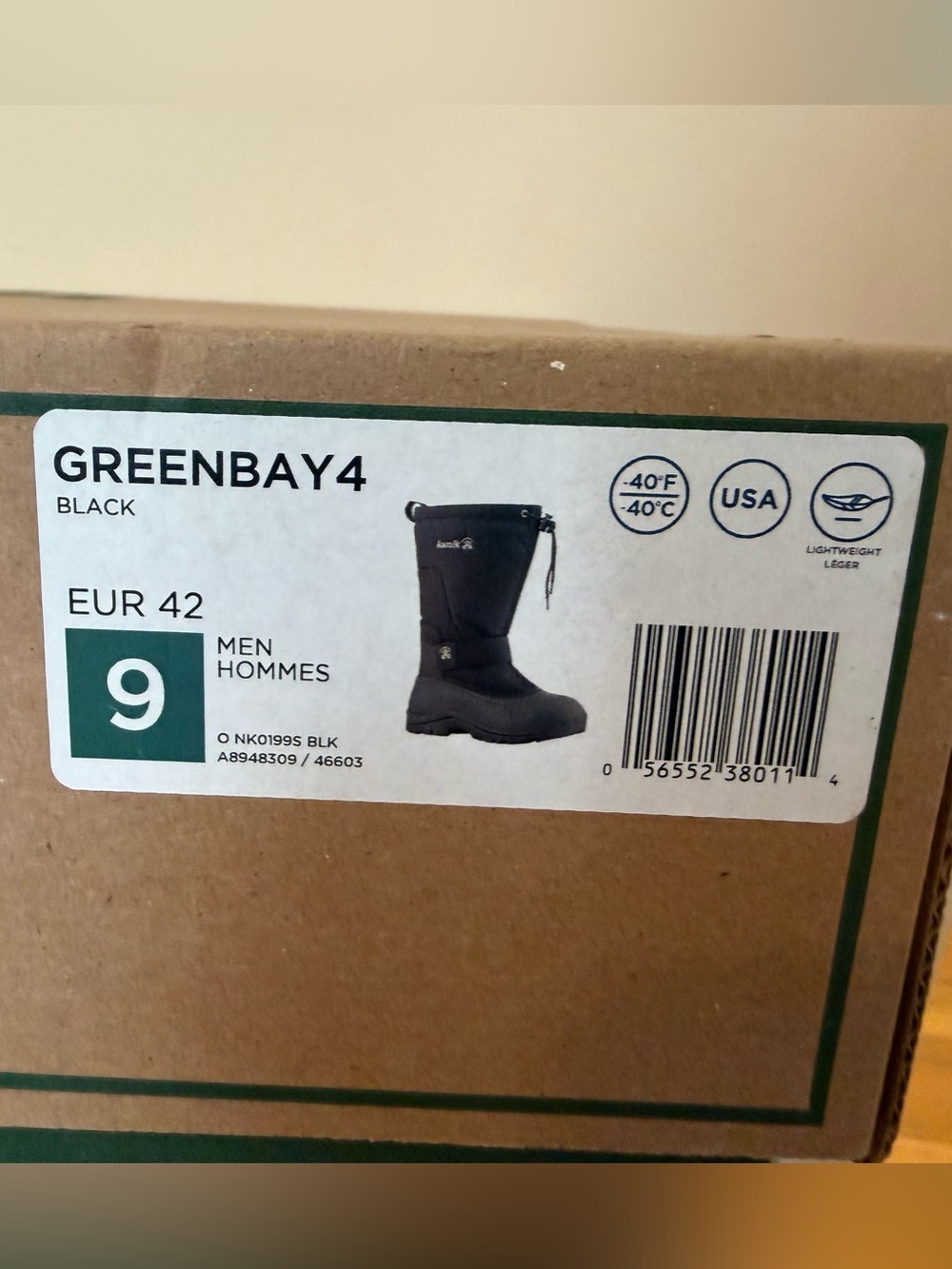 Kamik Black Men’s Winter Snow Boot - Greenbay 4